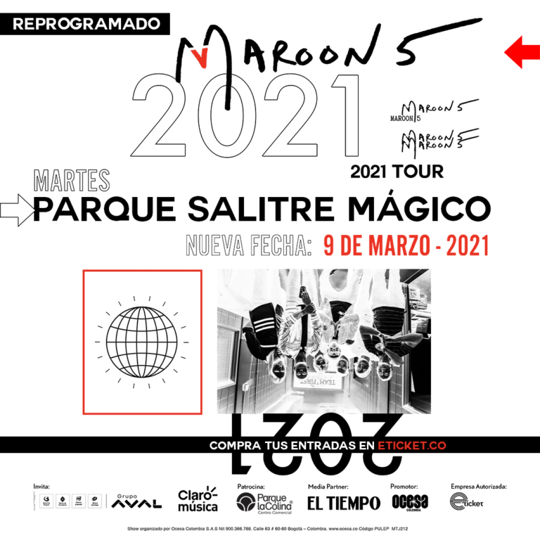 Maroon 5 anuncia la nueva fecha de su concierto en Colombia