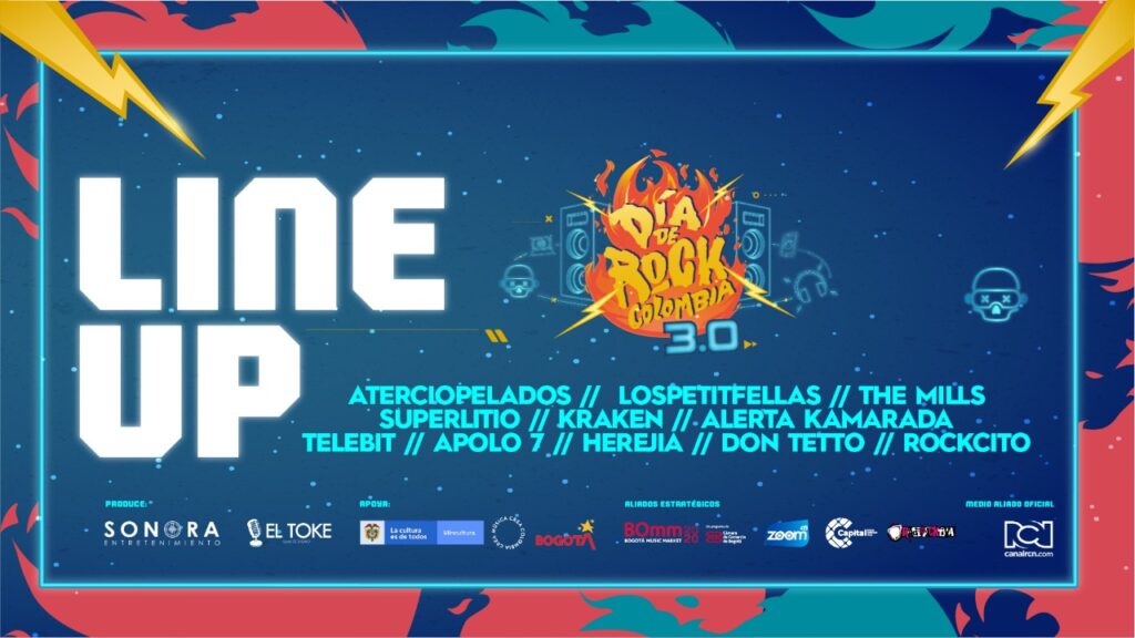 Este es el Line Up oficial de Día de Rock Colombia 3.0, el festival online