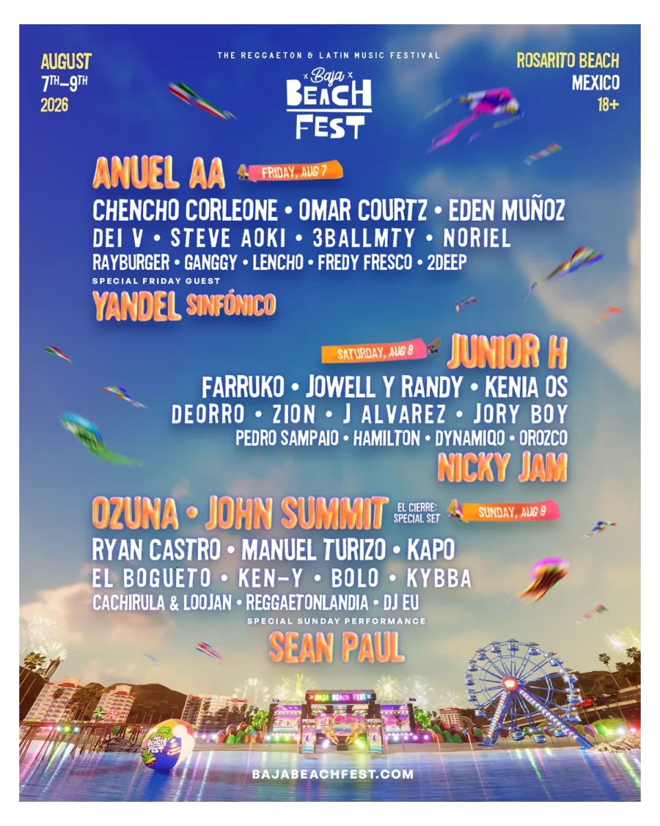 Line UP Baja Beach Fest 2026